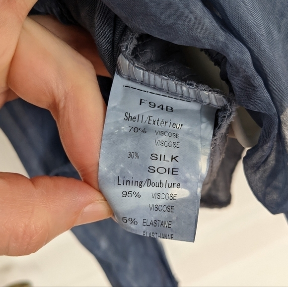 FEMME fatale  Sequin Trim Layered Silk tie dye Top Medium @i - Picture 9 of 9